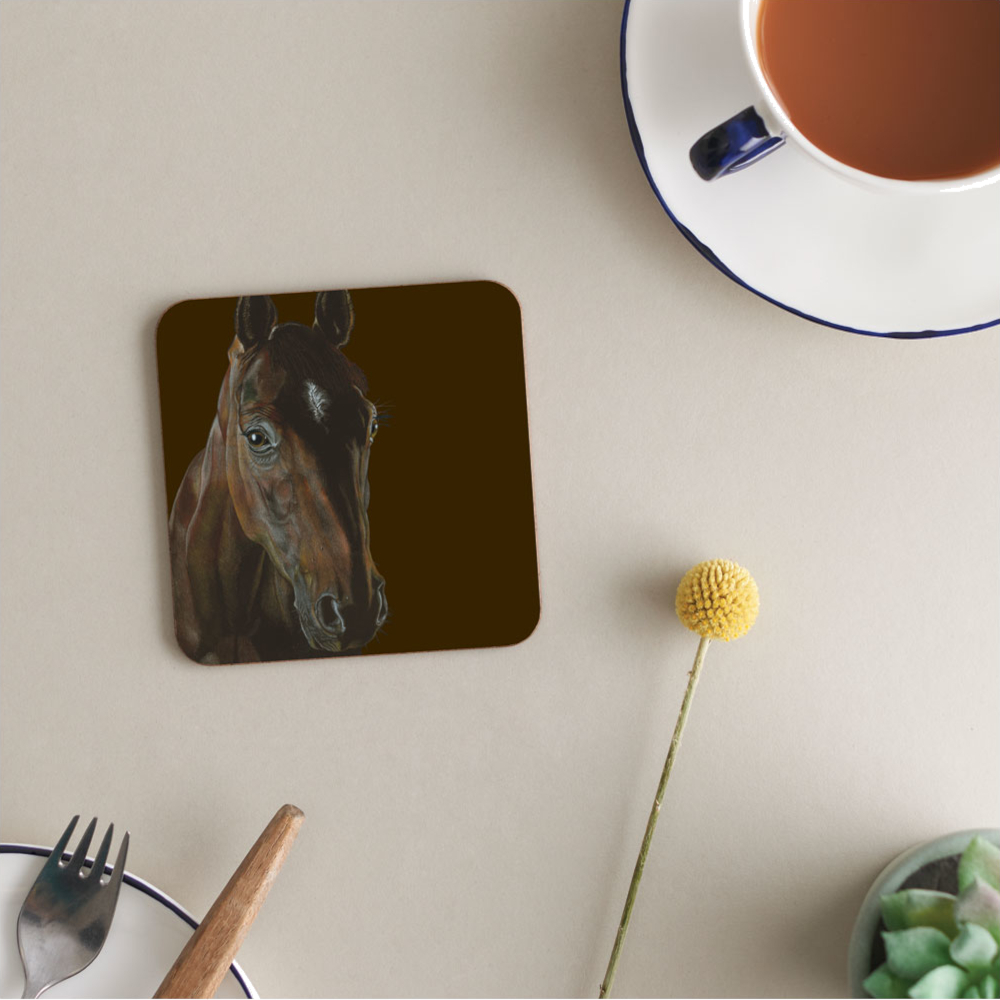 Coaster Deckled Edge Art Horse Motif The Chestnut - 2
