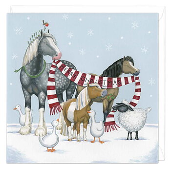 Julkort Whistlefish Hästmotiv Horses Scarf