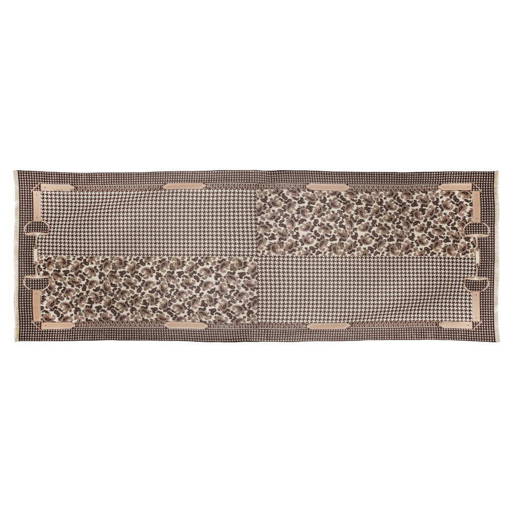 Scarf AWST Intl Paisley/Houndtooth Brown - 4