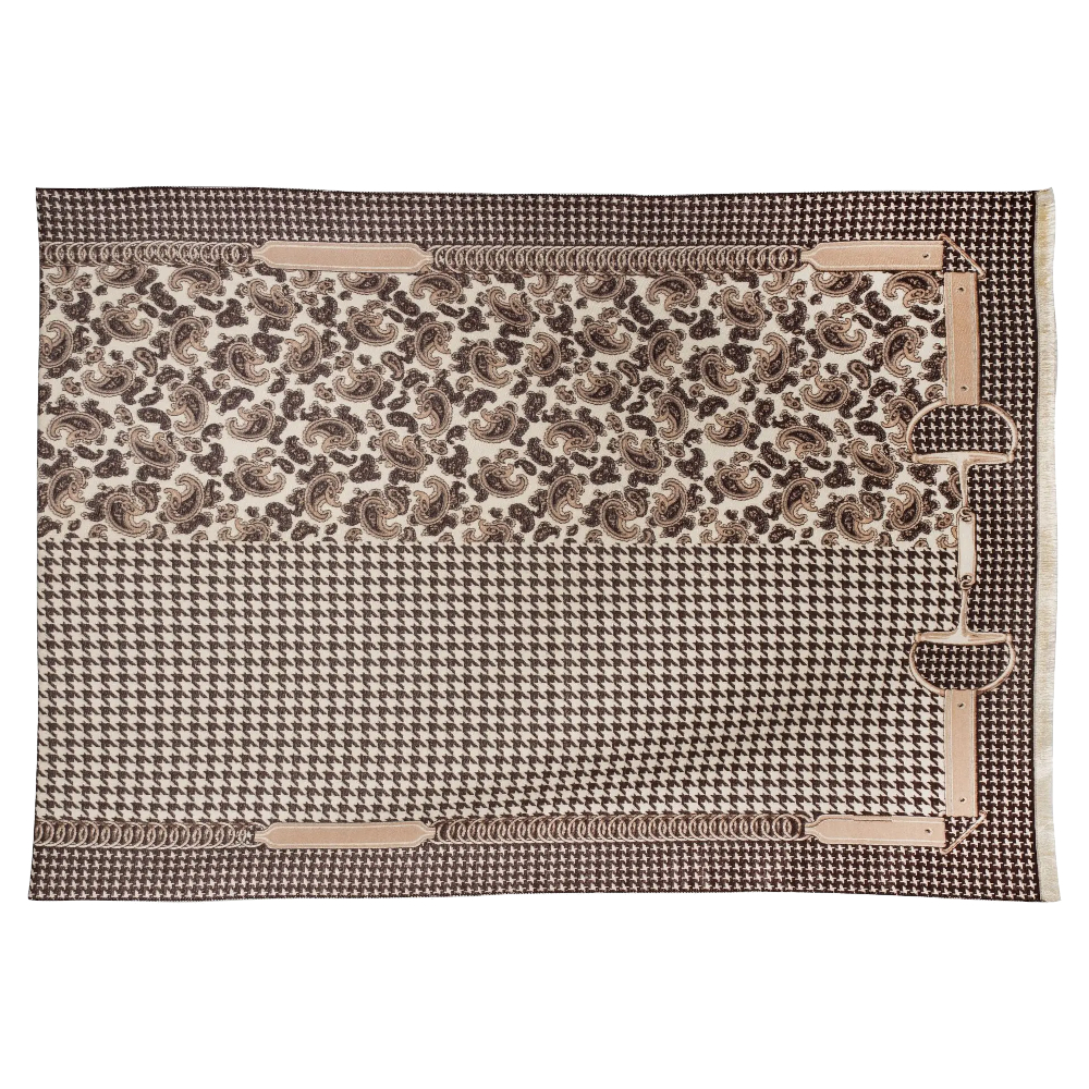 Scarf AWST Intl Paisley/Houndtooth Brown - 3
