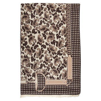 Scarf AWST Intl Paisley/Houndtooth Brown