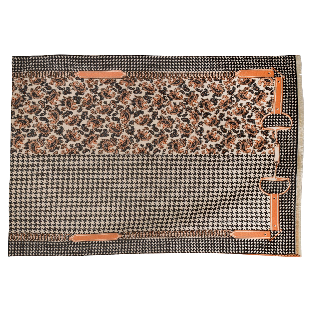 Scarf AWST Intl Paisley/Houndtooth Black - 3