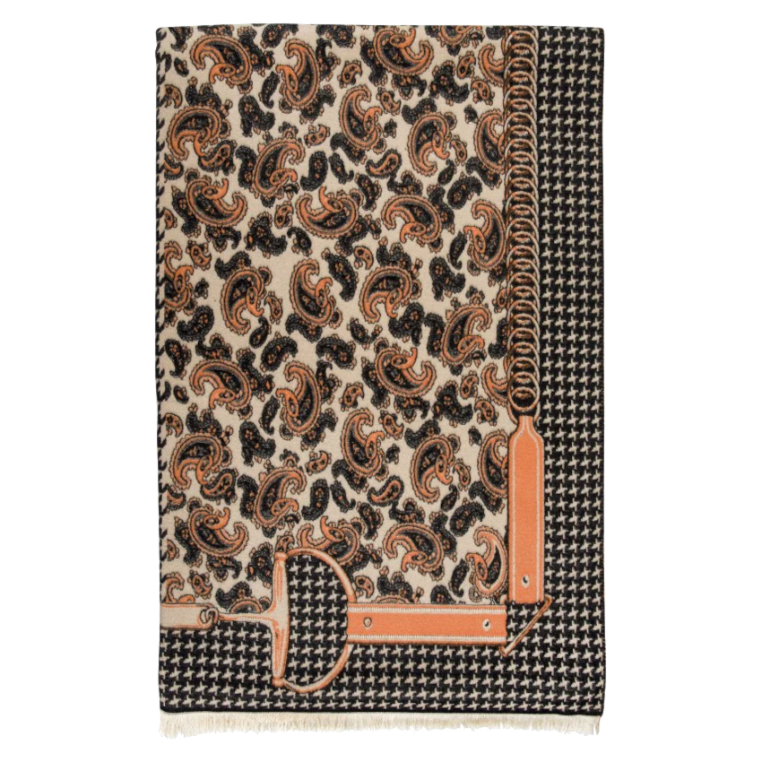 Scarf AWST Intl Paisley/Houndtooth Black