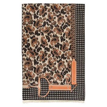 Scarf AWST Intl Paisley/Houndtooth Black