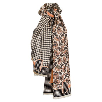 Scarf AWST Intl Paisley/Houndtooth Black