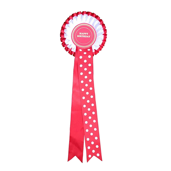 Happy Birthday Rosette Red