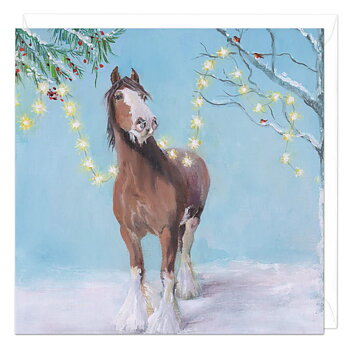 Julkort Whistlefish Hästmotiv Horse Lights