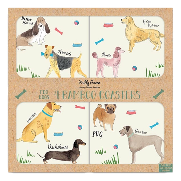 Coasters Milly Green Dog Motif Debonair Dogs 4-pack - 2