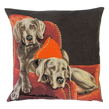Gobelängkudde Yapatkwa Hundmotiv Weimaraner In Sofa