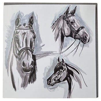 Kort Gubblecote Hästmotiv Trio Of Horses