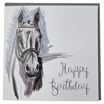 Birthday Card Gubblecote Horse Motif Thoroughbred Horse