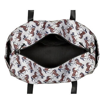 Duffle Bag AWST Intl Galloping Horses Beige