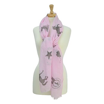 Scarf Hy Equestrian Horse Motif Balmoral Pink