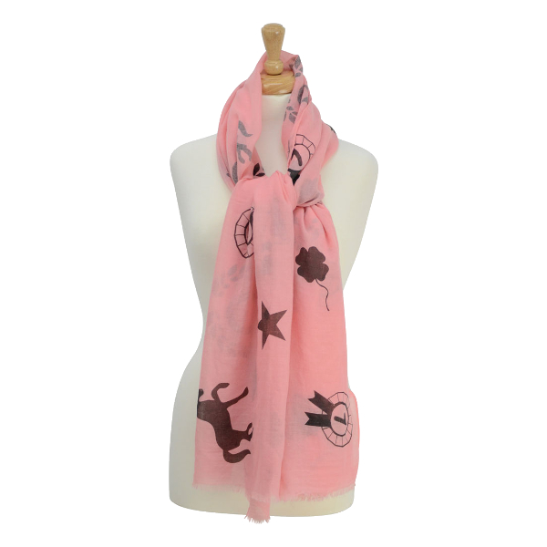 Scarf Hy Equestrian Equestrian Motif Balmoral Coral