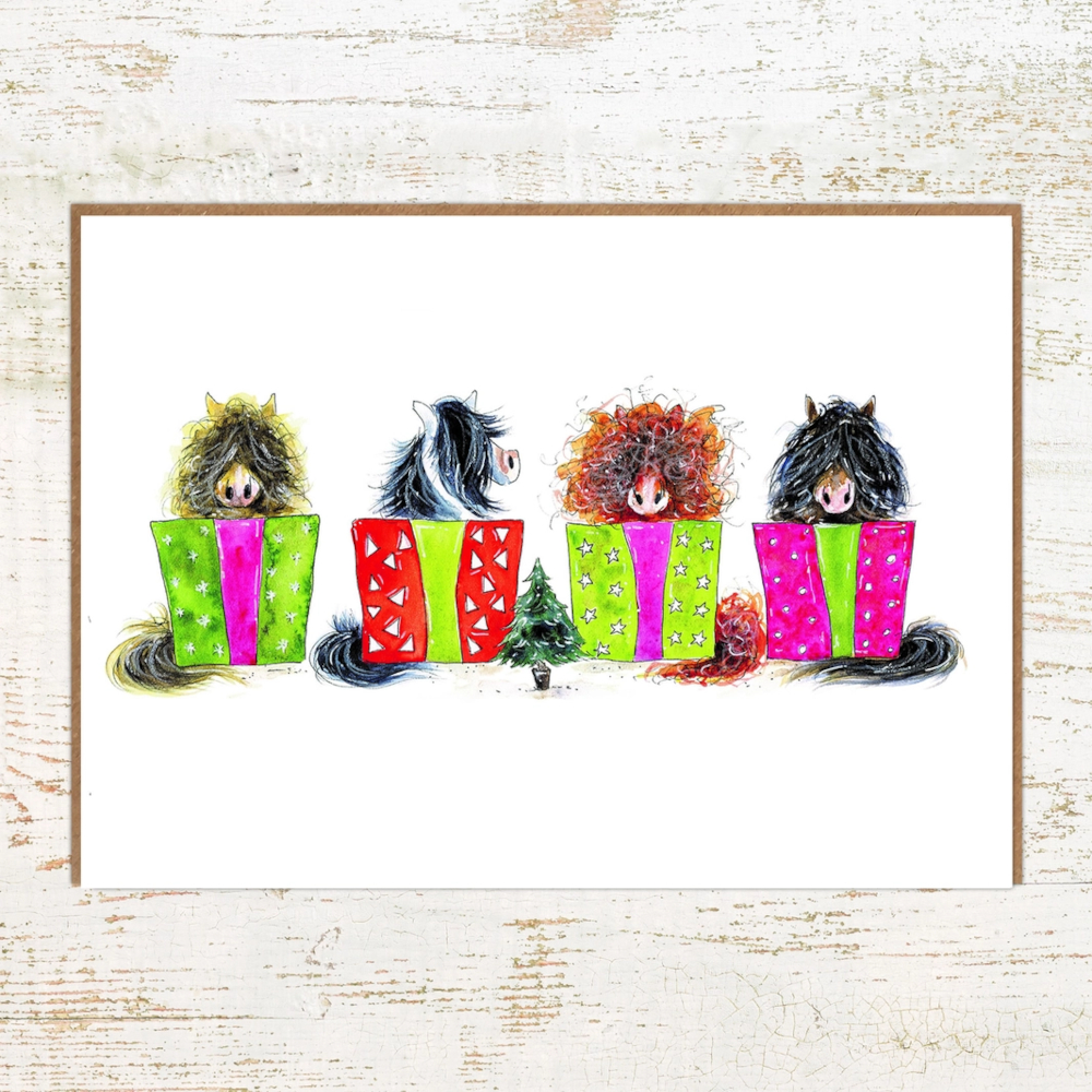 Julkort Pony Nut Gifts Hästmotiv Present Ponies