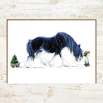 Julkort Pony Nut Gifts Hästmotiv All Ye Faithful