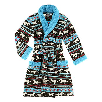 Bathrobe Lazy One Horse Motif Horse Fair Isle