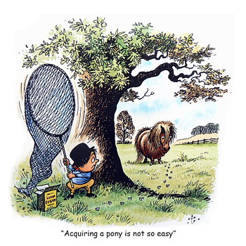Kort Thelwell Hästmotiv How To Get A Pony