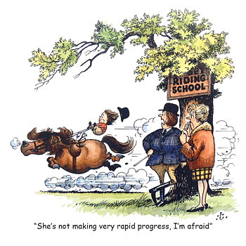 Kort Thelwell Hästmotiv Rapid Progress