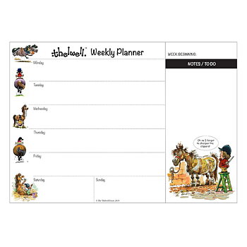 Veckoplanerare Thelwell Hästmotiv Ponies