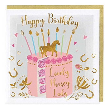 Birthday Card Whistlefish Horsey Lady