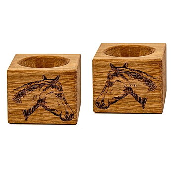 Äggkoppar Selbrae House Ek Hästmotiv 2-pack