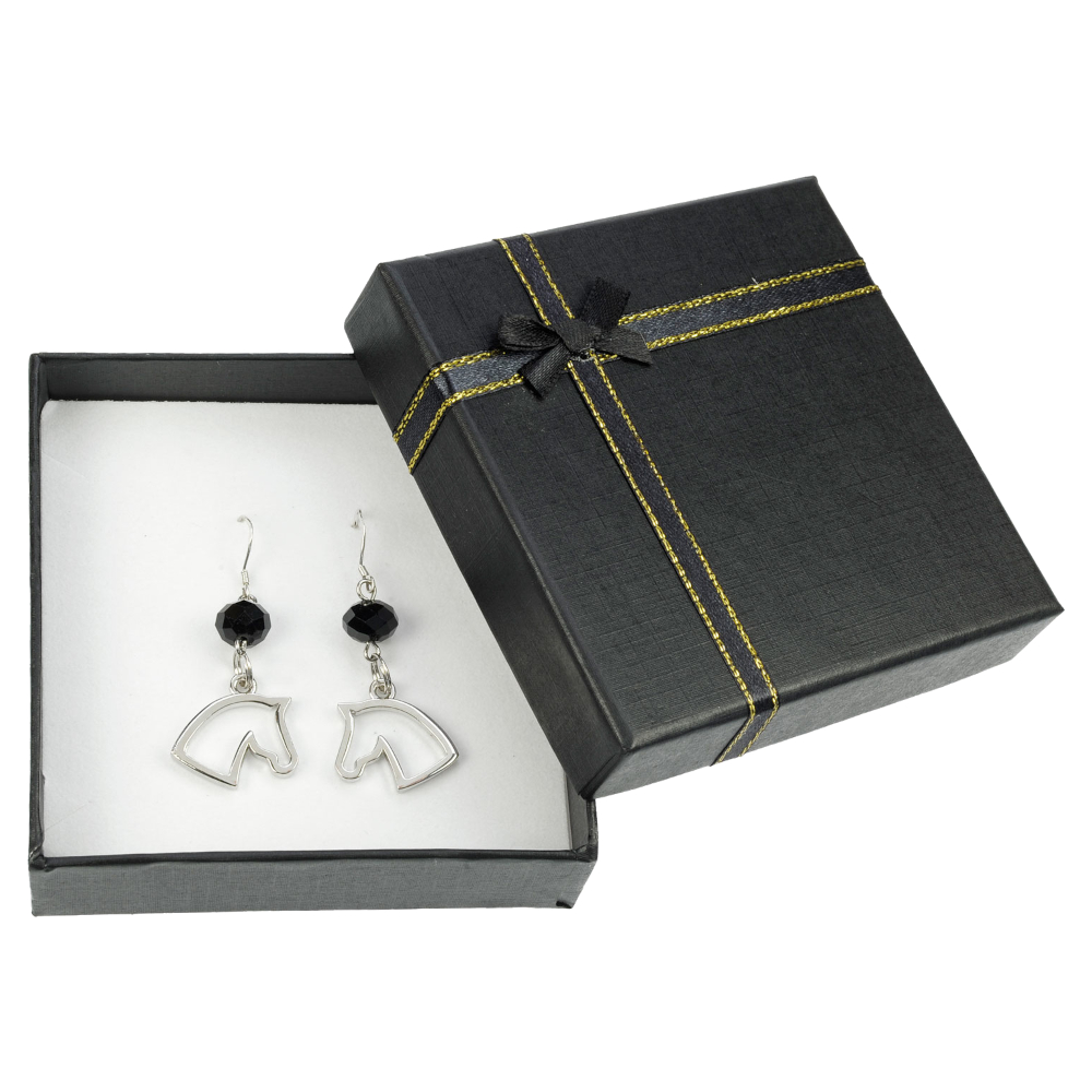 Earrings Happy Ross Horse Head & Glass Bead - 2