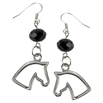 Earrings Happy Ross Horse Head & Glass Bead