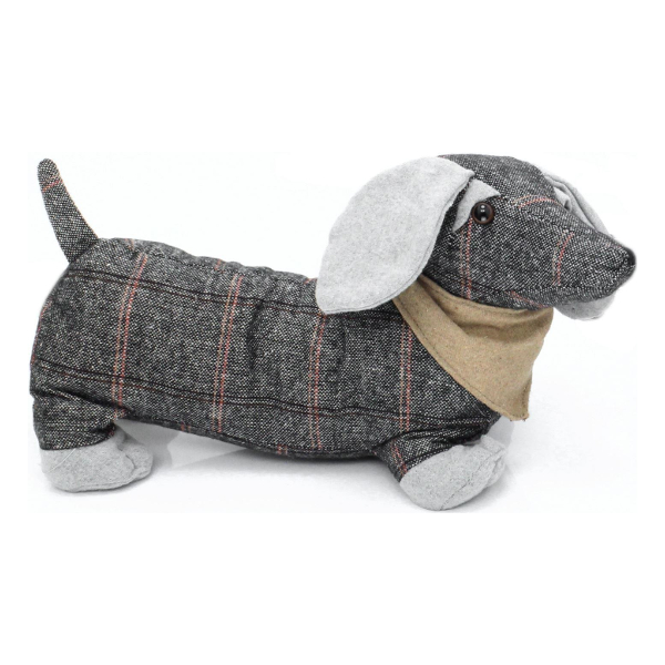 Doorstop Dachshund Tweed Grey