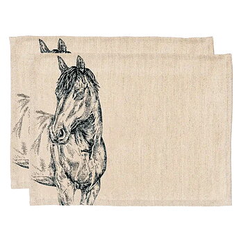 Placemats Selbrae House Linen Horse Motif 2-pack