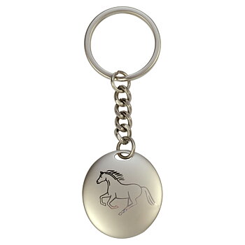 Keyring Oval Happy Ross Horse