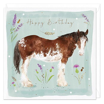 Birthday Card Whistlefish Horse Motif Clydesdale