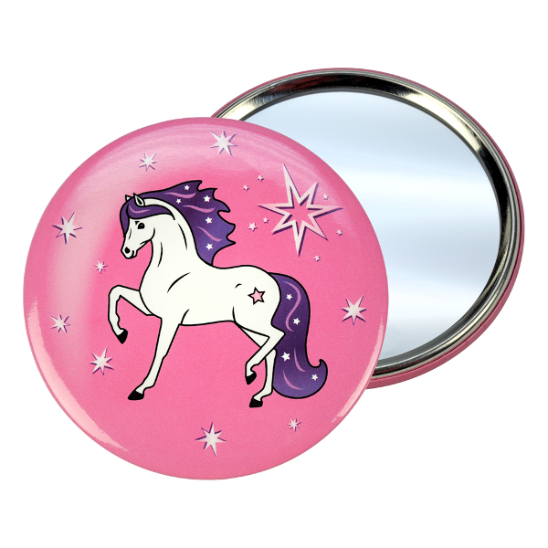 Pocket Mirror Happy Ross Horse White Star