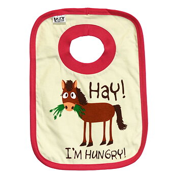 Baby Bib Lazy One Horse Motif Hay I'm Hungry