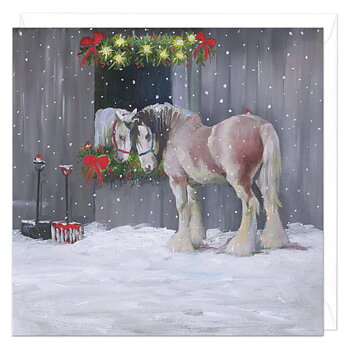 Julkort Whistlefish Hästmotiv Heavy Horse Kiss