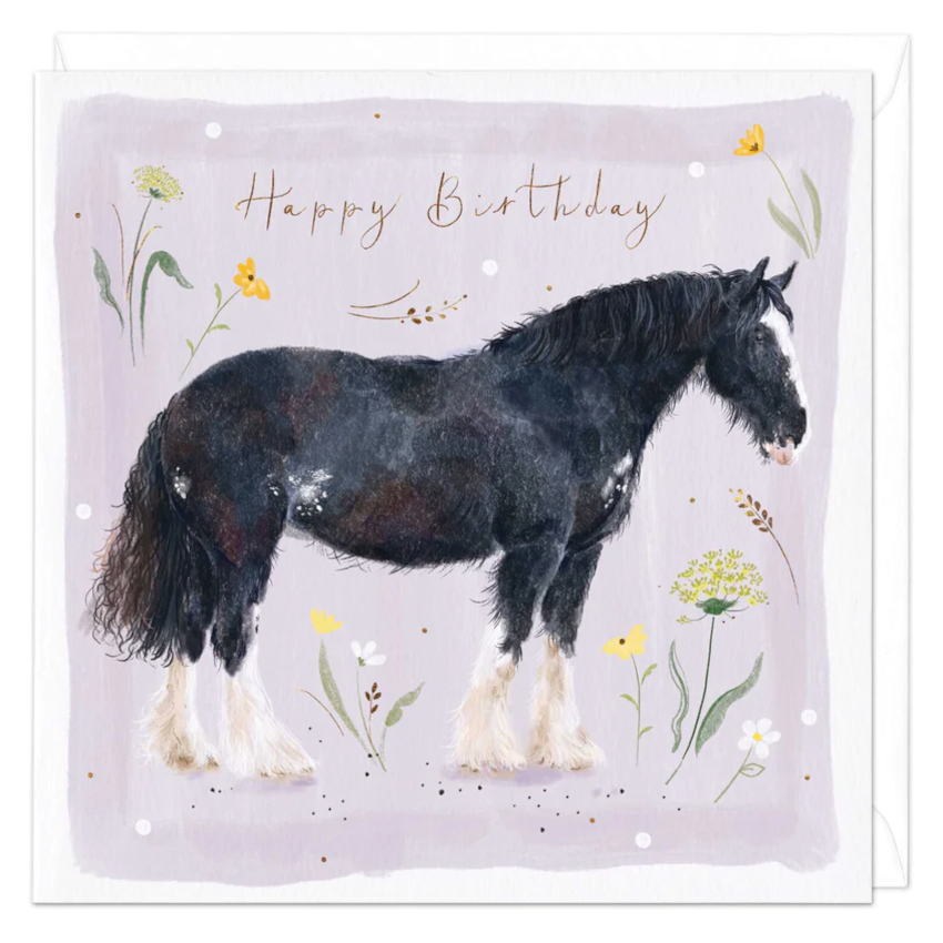 Birthday Card Whistlefish Horse Motif Shire