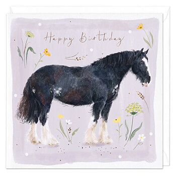 Birthday Card Whistlefish Horse Motif Shire