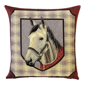 Gobelängkudde Yapatkwa Hästmotiv Tartan Skimmel