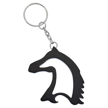 Key Ring AWST Intl Horse Head Black
