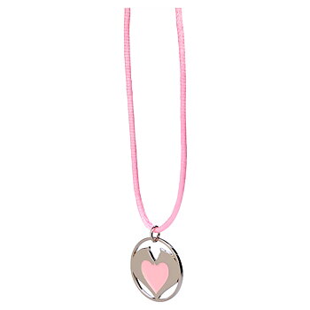 Necklace Happy Ross Heart Horses Pink