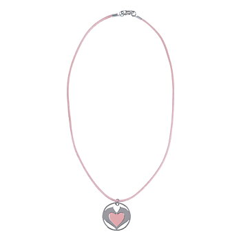 Necklace Happy Ross Heart Horses Pink