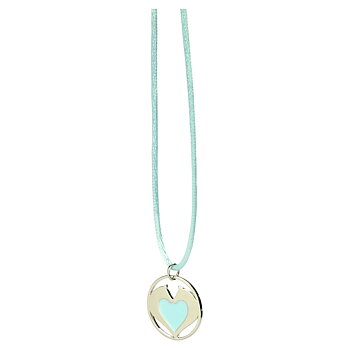 Necklace Happy Ross Heart Horses Blue