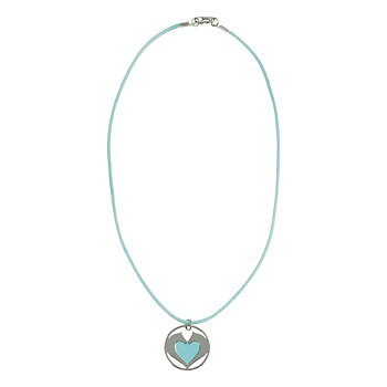 Necklace Happy Ross Heart Horses Blue