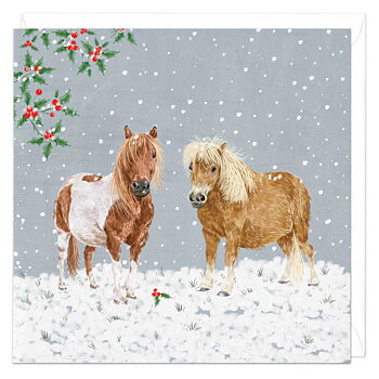 Julkort Whistlefish Hästmotiv Farm Ponies