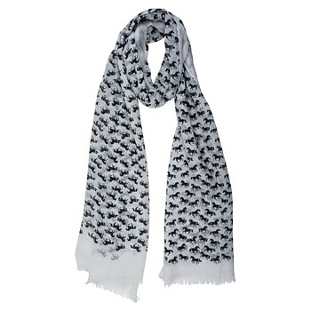 Scarf AWST Intl Galloping Horses Eggshell
