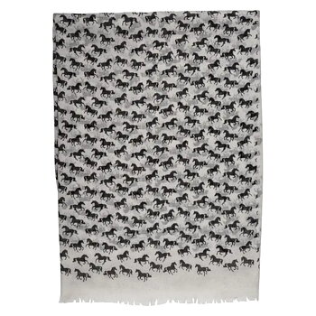 Scarf AWST Intl Galloping Horses Eggshell