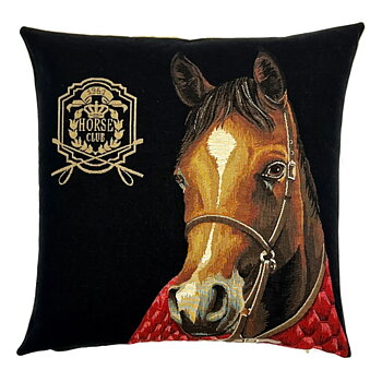 Gobelängkudde Yapatkwa Hästmotiv Horse Club Svart