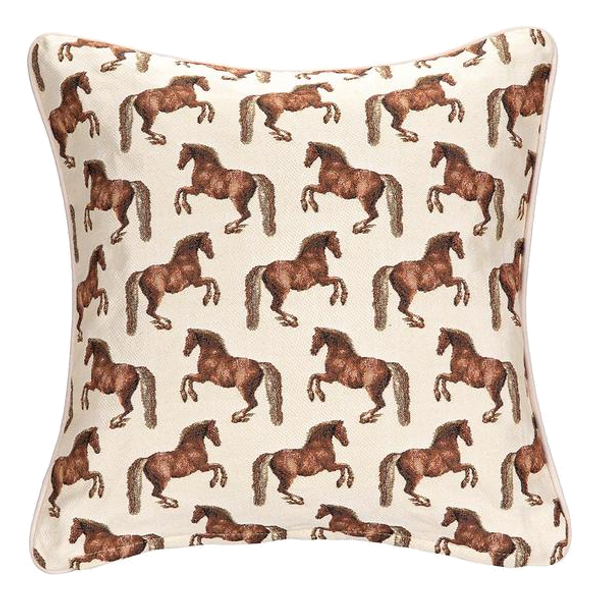 Cushion Signare Horse Motif Whistlejacket Beige