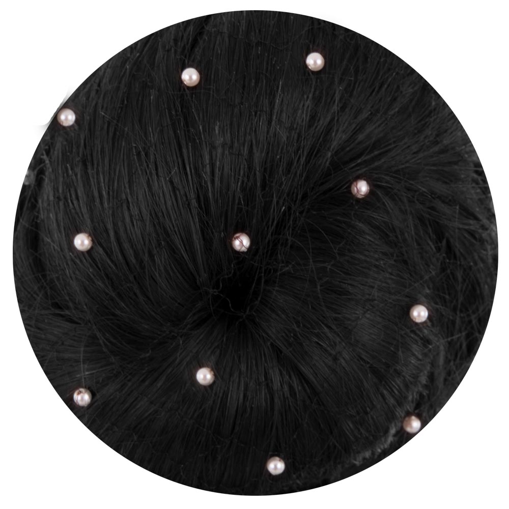 Hair Net BR Bieman de Haas Pearls Black 2-Pack