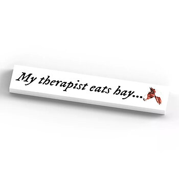 Wooden Sign Vivid Squid Horse Motif My Therapist